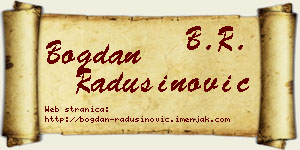 Bogdan Radusinović vizit kartica